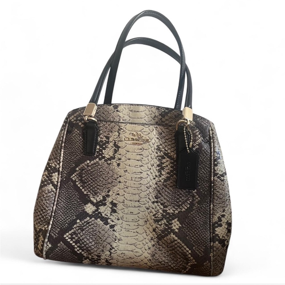 Coach Snakeskin Shoulder Bag - Brown and Black